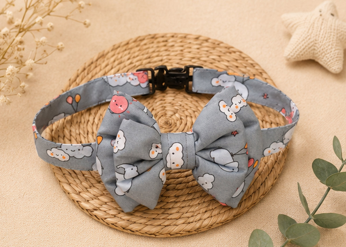 The Happy Clouds Bow & Collar Set