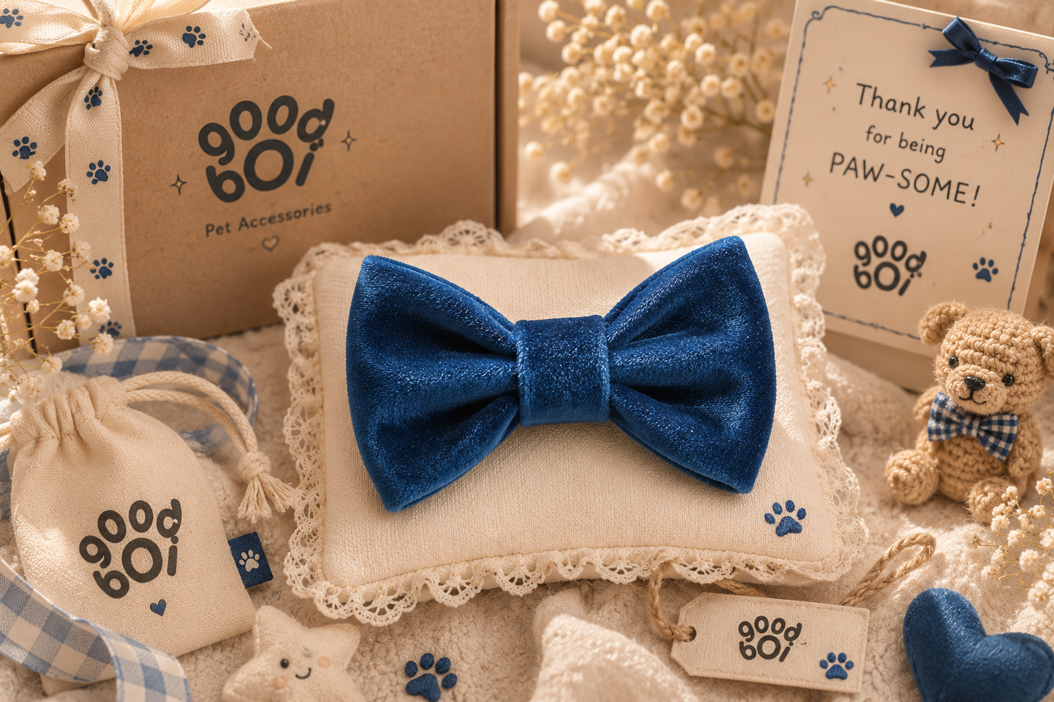 The Royal Velvet Blue Bow