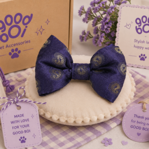 The Golden Velvet Purple Bow